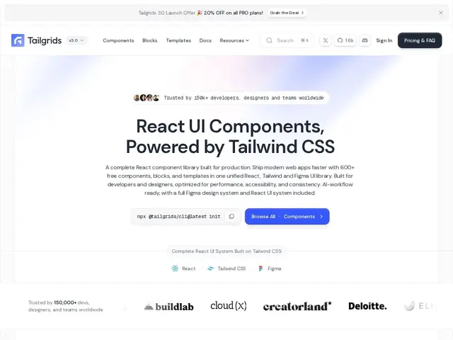Preview of Tailgrids UI