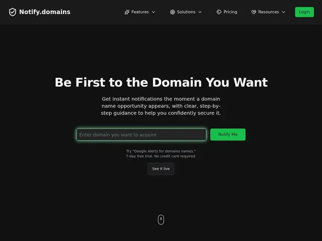 Preview of Notify.domains